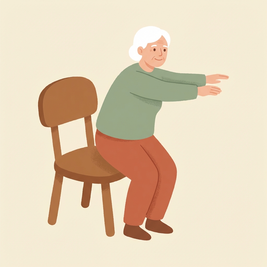 Illustration d'une personne faisant un lever de chaise