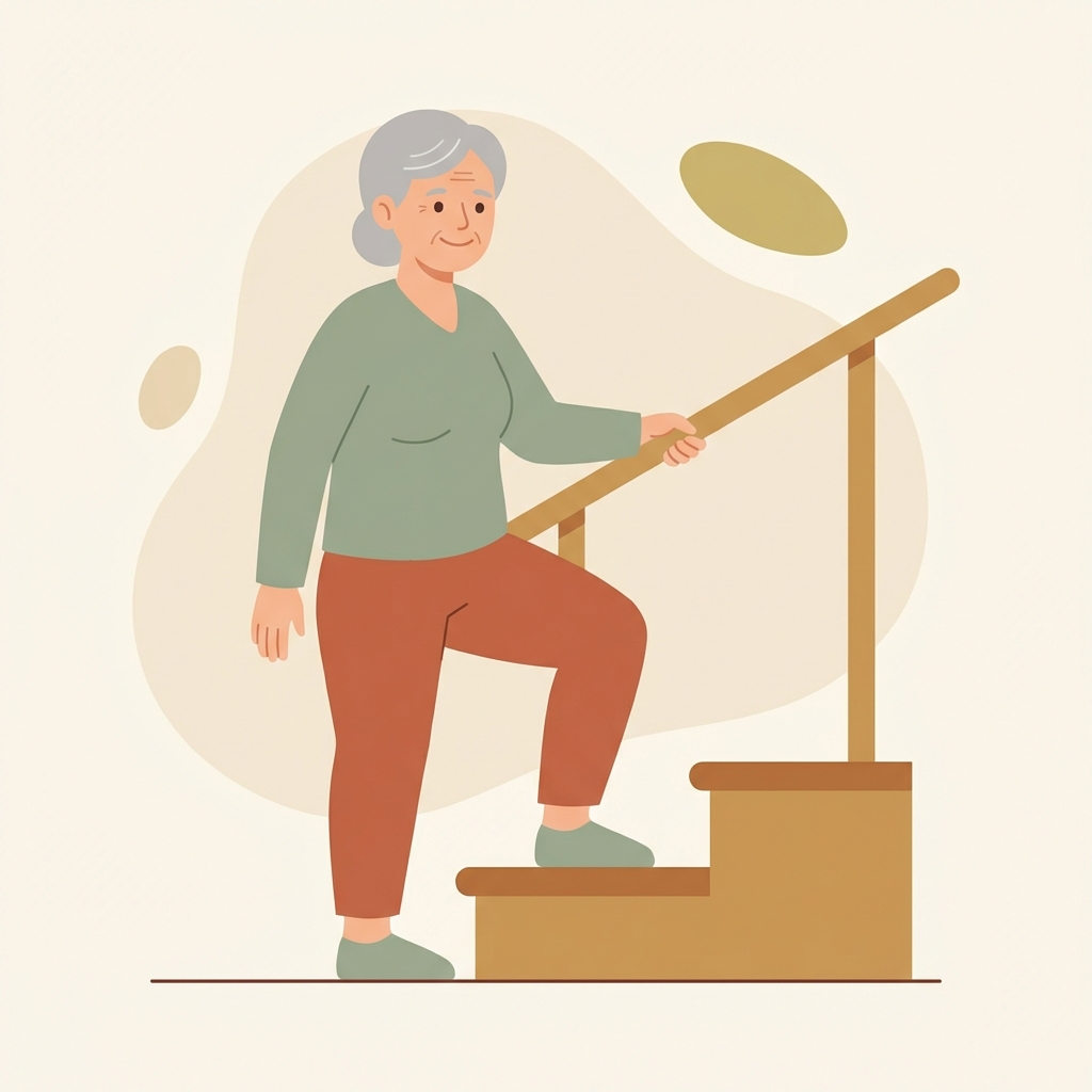 Illustration d'une personne montant une marche